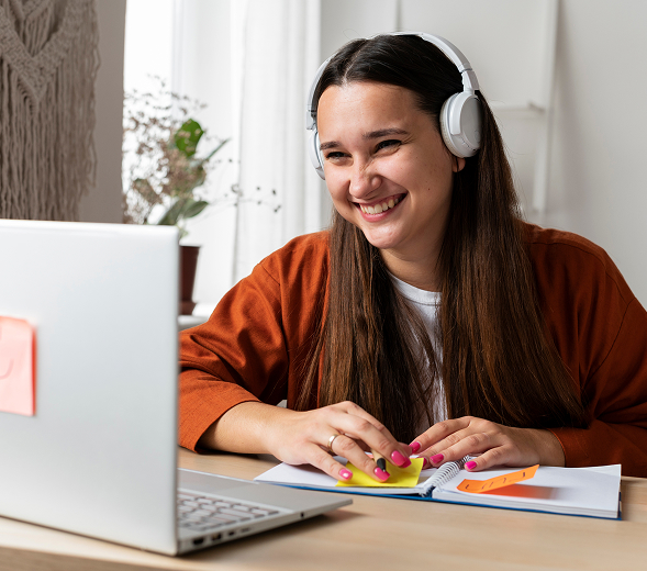 Student practicing IELTS on the platform